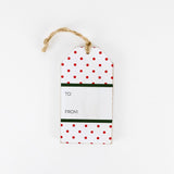 Candy Cane Polka Dot Wooden Gift Tag