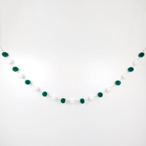 Green/White felt garland