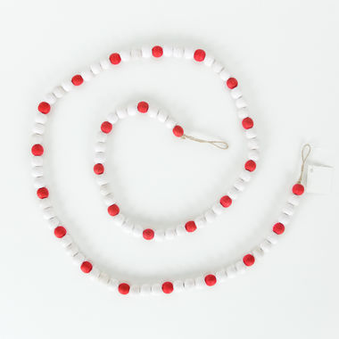 Red/white wood bead garland