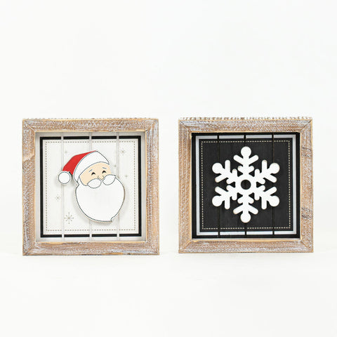 Santa/Snowflake reversible sign